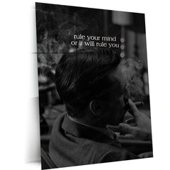 Quote Metal Poster | Rule Your Mind or It Will Rule You Motivational Metal Poster | Self-Control, Discipline & Mental