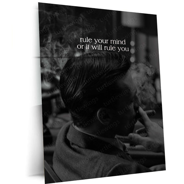 Quote Metal Poster | Rule Your Mind or It Will Rule You Motivational Metal Poster | Self-Control, Discipline & Mental