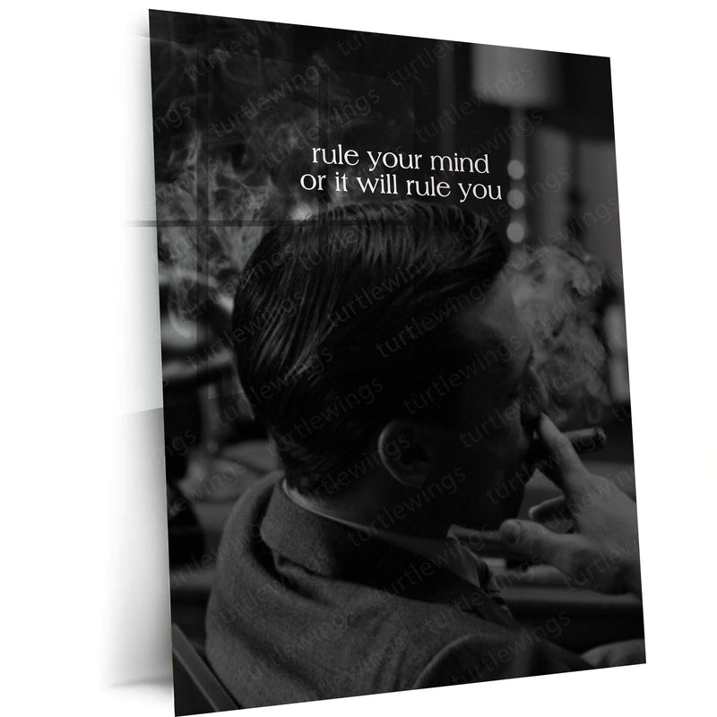 Quote Metal Poster | Rule Your Mind or It Will Rule You Motivational Metal Poster | Self-Control, Discipline & Mental