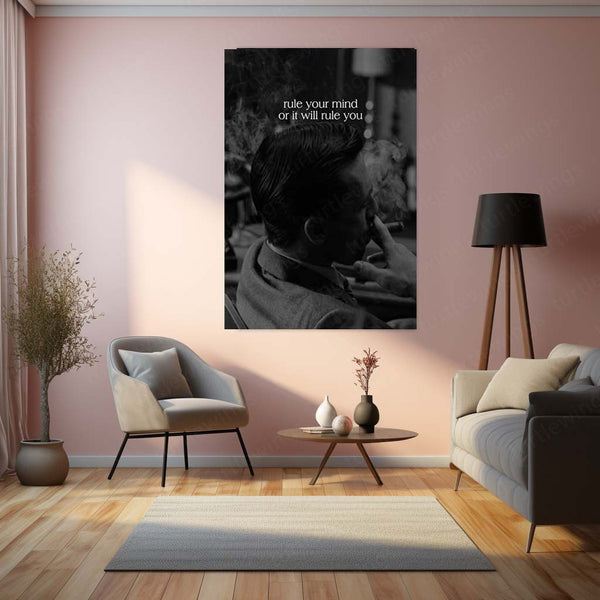 Quote Metal Poster | Rule Your Mind or It Will Rule You Motivational Metal Poster | Self-Control, Discipline & Mental