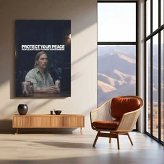 Quote Metal Poster | Rustin Cohle – Protect Your Peace | Minimalist Philosophy Metal Poster - TURTLEWINGS 