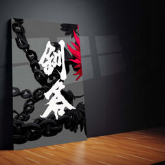 Anime Metal Poster Set of 3 | Jujutsu Kaisen | Ryomen Sukuna Red Hair Dark Triptych Wall Art