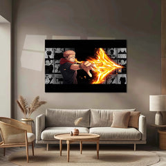 Anime Metal Frame | Ryomen Sukuna Flame Burst | Dark Sorcerer Anime Metal Frame - TURTLEWINGS 