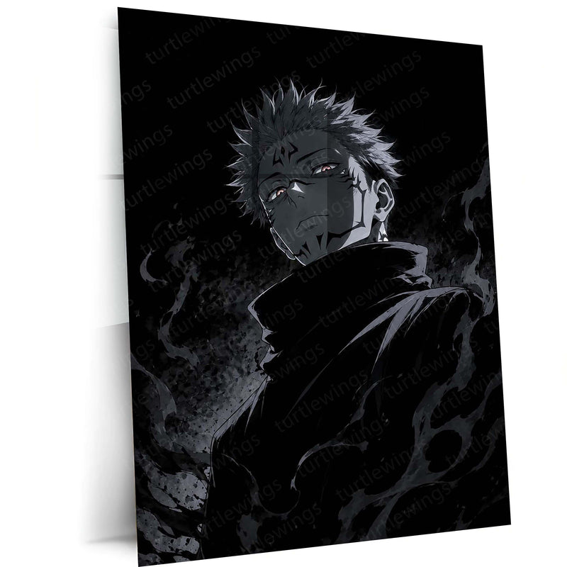 Ryomen Sukuna Shadow Monarch Metal Poster | Dark Anime Wall Art | Jujutsu Kaisen Inspired – main product image