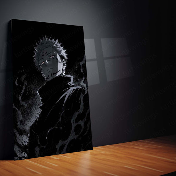 Ryomen Sukuna Shadow Monarch Metal Poster | Dark Anime Wall Art | Jujutsu Kaisen Inspired