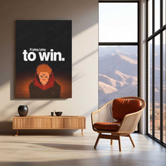 Anime Metal Poster | If I Play, I Play to Win Sukuna Metal Poster | Motivational Anime Wall Art | Premium Aluminum Print