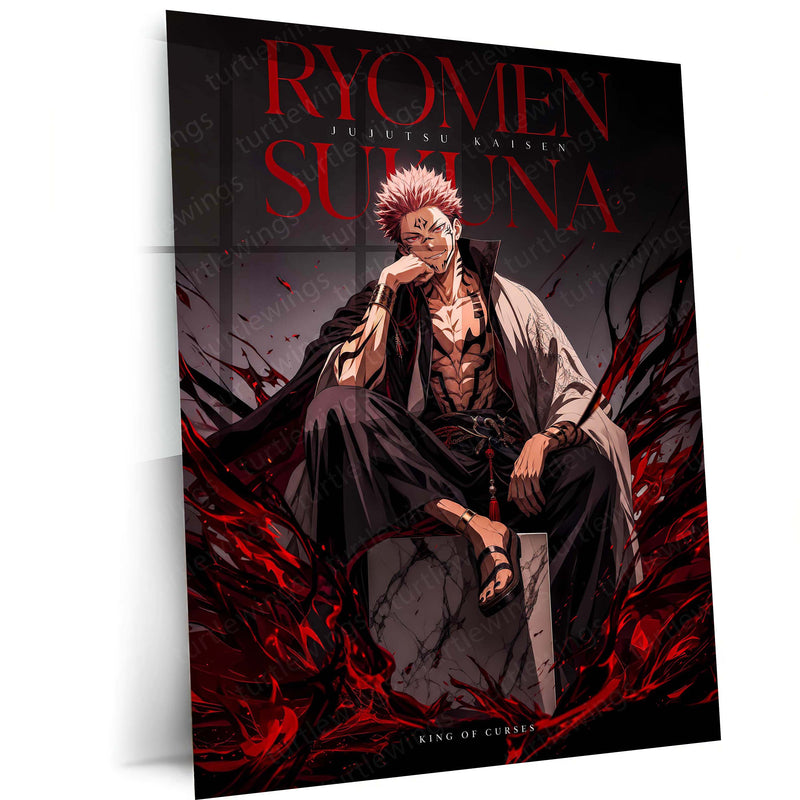Anime Metal Poster | Ryomen Sukuna Metal Poster | King of Curses Anime Wall Art | Premium Aluminum Print – main product image