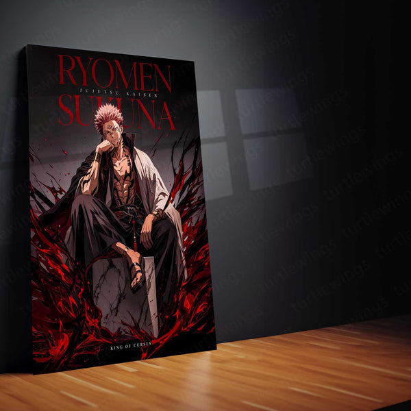 Anime Metal Poster | Ryomen Sukuna Metal Poster | King of Curses Anime Wall Art | Premium Aluminum Print