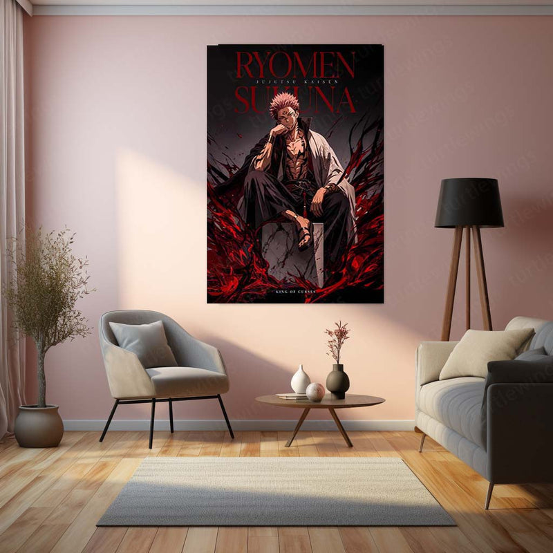 Anime Metal Poster | Ryomen Sukuna Metal Poster | King of Curses Anime Wall Art | Premium Aluminum Print – product image 4