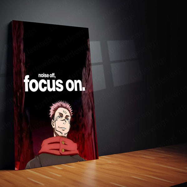 Anime Metal Poster | Noise Off, Focus On Sukuna Metal Poster | Motivational Anime Wall Art | Premium Aluminum Print