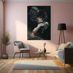 Ryu Street Fighter Metal Frame | Robotic Gauntlet Warrior Wall Art - TURTLEWINGS 