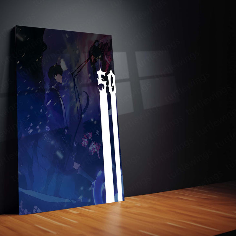 Anime Metal Poster Set of 3 | Sung Jin-Woo Shadow Monarch Solo Leveling Triptych Wall Art – product image 3