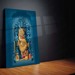 Sarangpur Hanuman Metal Poster – Divine Spiritual Wall Art | Bajrangbali Blessings - TURTLEWINGS 