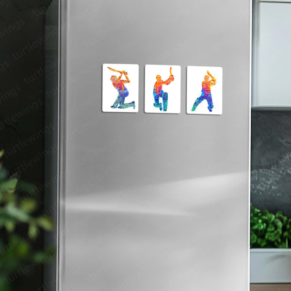Cricket Fridge Magnet Set of 3, 6 & 9 – Sports Theme Decorative Magnets for Fridge, Kitchen & Office – Perfect Gift for Cricket Lovers & Collectors