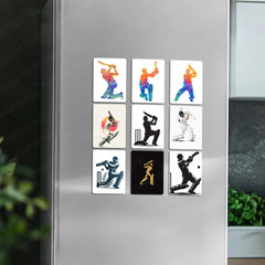 Cricket Fridge Magnet Set of 3, 6 & 9 – Sports Theme Decorative Magnets for Fridge, Kitchen & Office – Perfect Gift for Cricket Lovers & Collectors