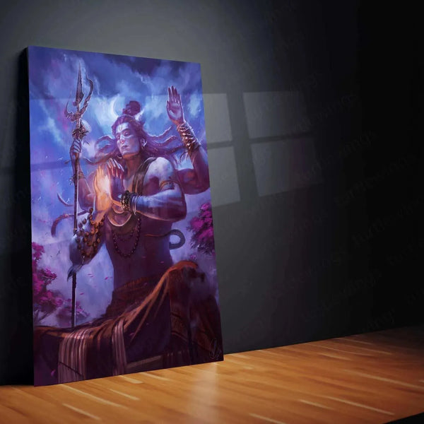 Lord Shiva Metal Poster – Divine Mahadev Wall Art | Hindu Spiritual Decor - TURTLEWINGS 