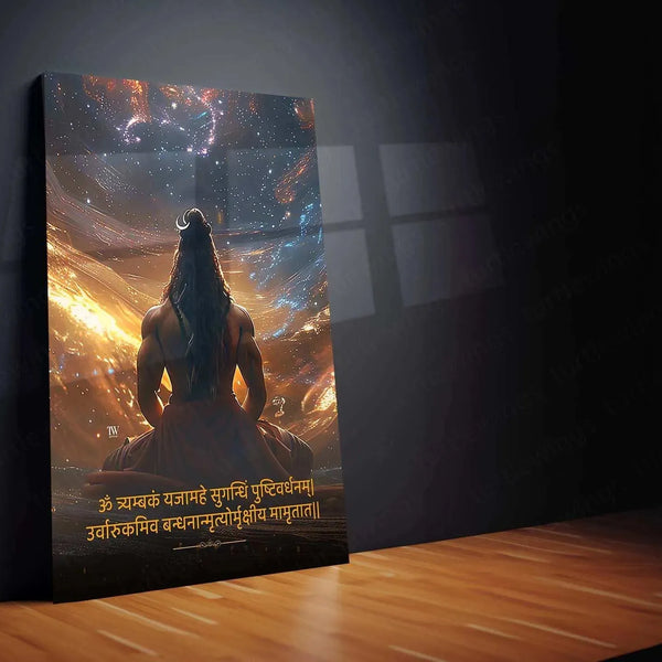 Mahadev Shiva Metal Poster – Divine & Powerful Wall Art - TURTLEWINGS 