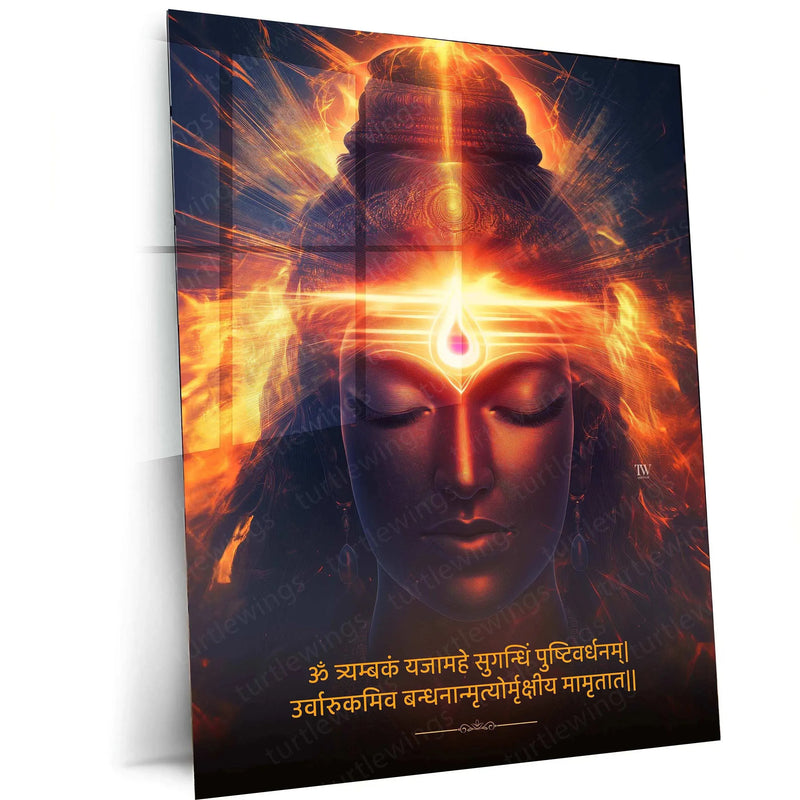 Shiv Turtle Lord Shiva Portrait Metal Poster | Mahadev Wall Art | Trishul & Third ...