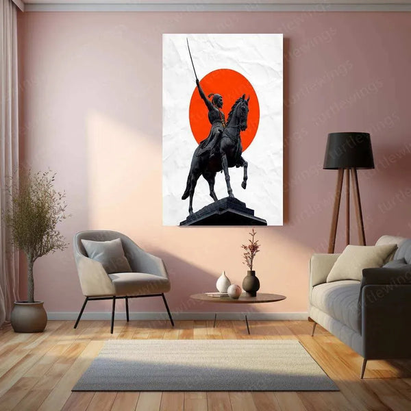 Chhatrapati Shivaji Maharaj Metal Poster – Maratha Warrior King Wall Art | Historical Decor - TURTLEWINGS 
