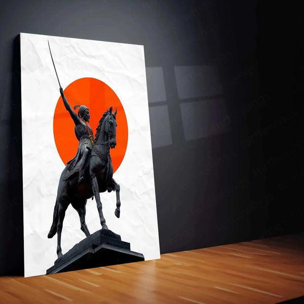 Chhatrapati Shivaji Maharaj Metal Poster – Maratha Warrior King Wall Art | Historical Decor - TURTLEWINGS 