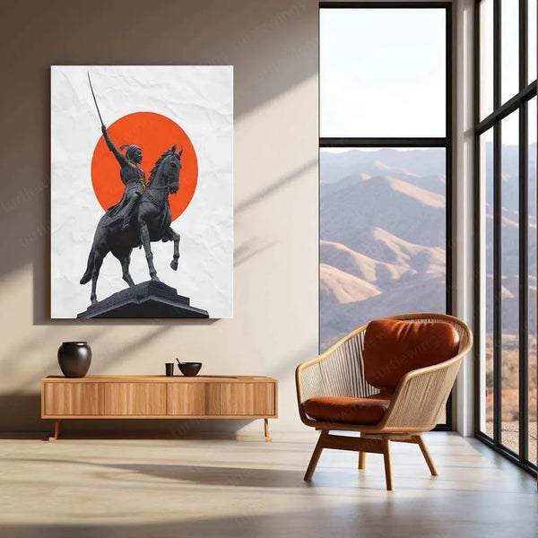 Chhatrapati Shivaji Maharaj Metal Poster – Maratha Warrior King Wall Art | Historical Decor - TURTLEWINGS 
