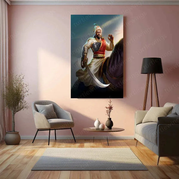 Chhatrapati Shivaji Maharaj Metal Poster – Maratha Warrior King Wall Art 2 - TURTLEWINGS 