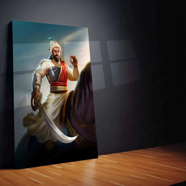 Chhatrapati Shivaji Maharaj Metal Poster – Maratha Warrior King Wall Art 2 - TURTLEWINGS 
