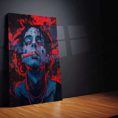 Smoke Red Metal Poster – Abstract Fiery Aesthetic Wall Art | Bold & Modern Decor - TURTLEWINGS 