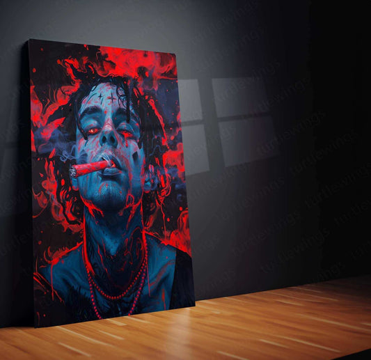 Smoke Red Metal Poster – Abstract Fiery Aesthetic Wall Art | Bold & Modern Decor - TURTLEWINGS 