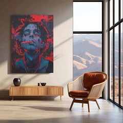 Smoke Red Metal Poster – Abstract Fiery Aesthetic Wall Art | Bold & Modern Decor - TURTLEWINGS 