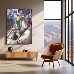 Anime Metal Poster | SPY×FAMILY – Family Stroll with Bond Metal Poster | Forger Family Anime Wall Frame
