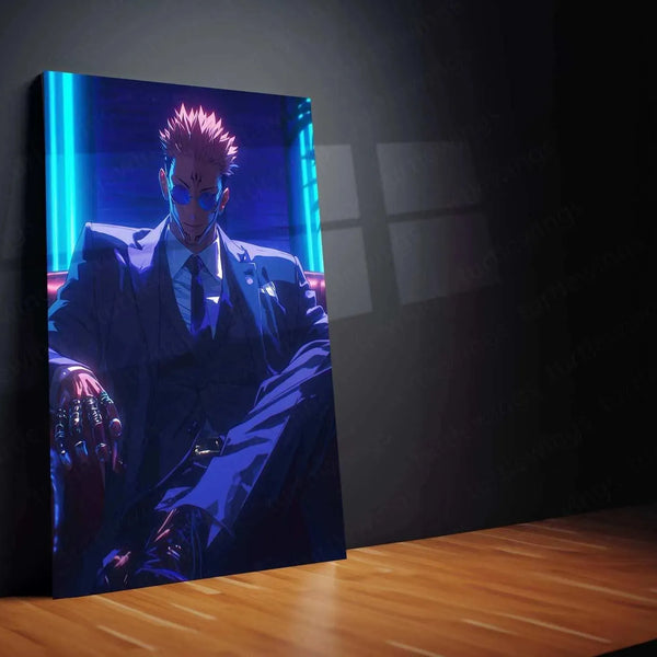 Sukuna Suit Metal Poster – Jujutsu Kaisen Villain Wall Art | Anime Aesthetic Decor - TURTLEWINGS 