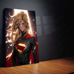 Super Girl Metal Frame | Inspirational Superhero Wall Art | Premium Metal Poster