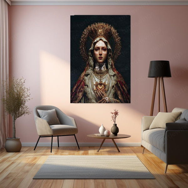 Sacred Rebel – Spiritual Awakening Metal Frame | Divine Rebellion Wall Art | Soul-Aligned Warrior Poster
