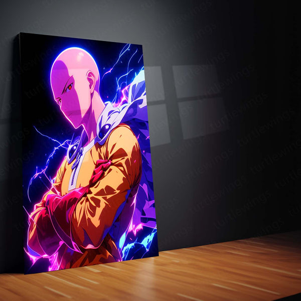 Anime Metal Poster | Saitama – One Punch Man Power Surge Metal Poster | Anime Wall Frame