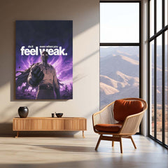 Anime Metal Poster | Saitama – Do It Even When You Feel Weak | One Punch Man Motivational Metal Frame | Strength & Discipline Anime Wall Art by TurtleWings