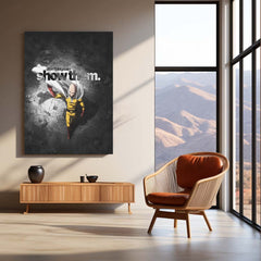 Anime Metal Poster | Saitama – Don’t Explain, Show Them | One Punch Man Motivational Metal Frame | Action & Results Anime Wall Art by TurtleWings