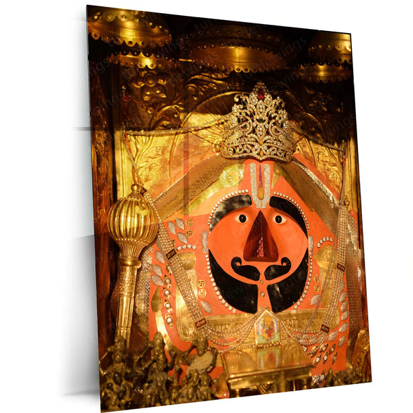 Spiritual Metal Poster | Salasar Balaji Hanuman Ji Metal Poster | Divine Darshan Wall Art | Premium Spiritual Temple Frame - TURTLEWINGS 