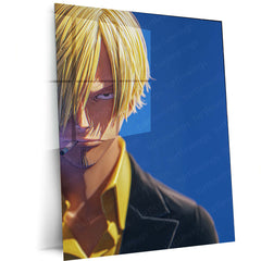 Anime Metal Poster | Sanji – Straw Hat Pirates Chef Metal Poster | One Piece Anime Wall Frame | Black Leg Style Art