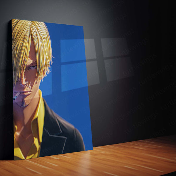Anime Metal Poster | Sanji – Straw Hat Pirates Chef Metal Poster | One Piece Anime Wall Frame | Black Leg Style Art