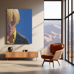 Anime Metal Poster | Sanji – Straw Hat Pirates Chef Metal Poster | One Piece Anime Wall Frame | Black Leg Style Art