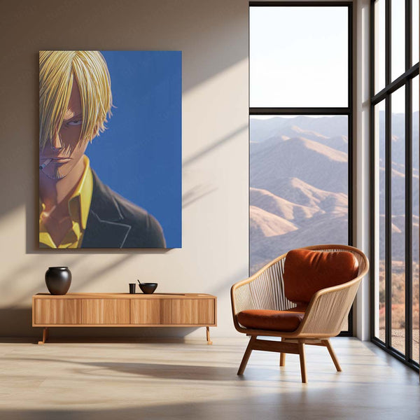 Anime Metal Poster | Sanji – Straw Hat Pirates Chef Metal Poster | One Piece Anime Wall Frame | Black Leg Style Art