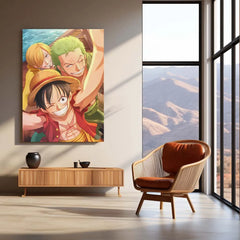 Anime Metal Poster | Sanji, Luffy & Roronoa Zoro Metal Poster – One Piece Trio Wall Art - TURTLEWINGS 