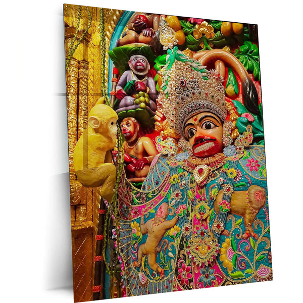 Sarangpur Hanuman Metal Frame | Powerful Devotional Wall Art - TURTLEWINGS 