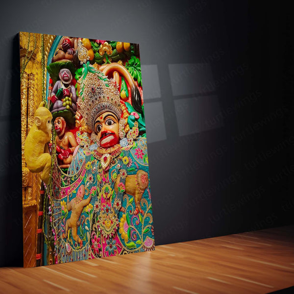 Sarangpur Hanuman Metal Frame | Powerful Devotional Wall Art - TURTLEWINGS 