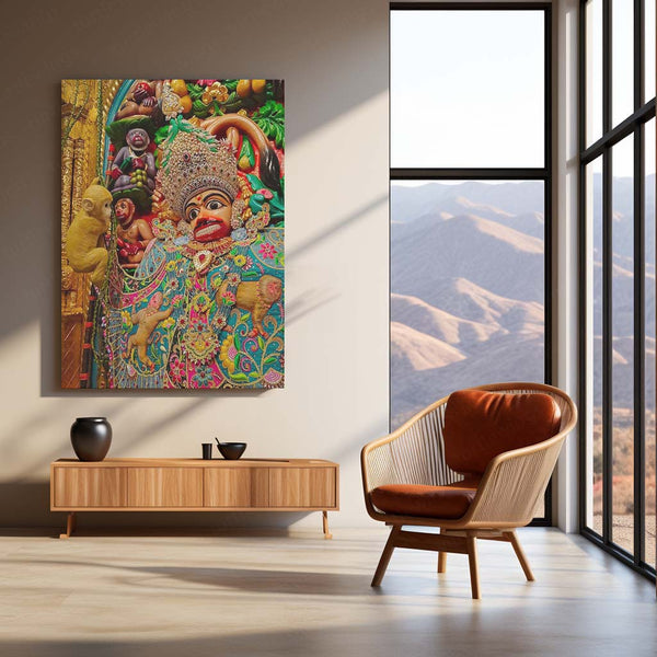 Sarangpur Hanuman Metal Frame | Powerful Devotional Wall Art - TURTLEWINGS 