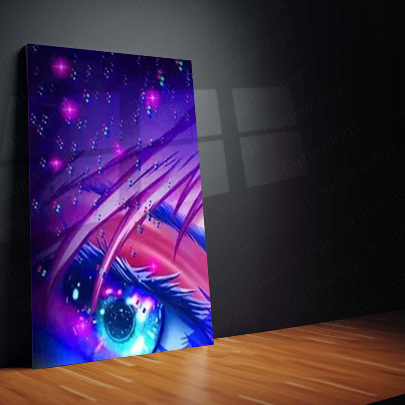 Anime Metal Poster Set of 9 | Satoru Gojo | Jujutsu Kaisen Anime Wall Art | Purple Cursed Energy 9 Panel Metal Print | Gojo Eyes Anime Decor