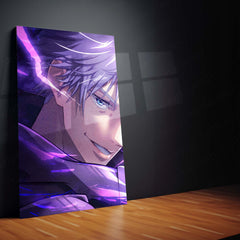 Anime Metal Poster Set of 3 | Jujutsu Kaisen | Satoru Gojo Purple Energy Triptych Wall Art