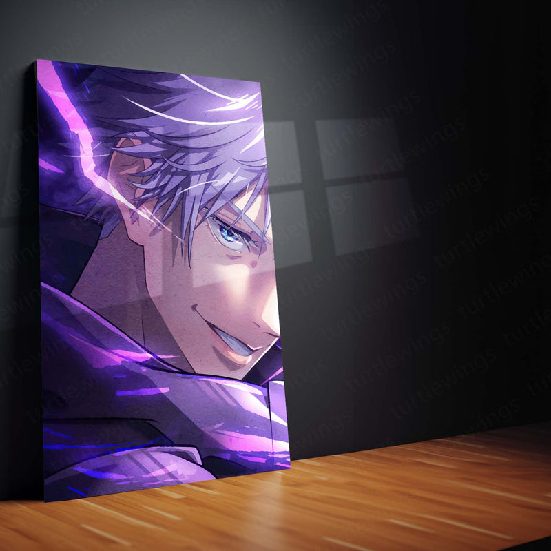 Anime Metal Poster Set of 3 | Jujutsu Kaisen | Satoru Gojo Purple Energy Triptych Wall Art