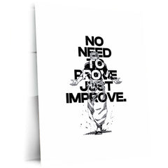 Anime Metal Poster | Satoru Gojo – No Need to Prove, Just Improve | Jujutsu Kaisen Motivational Metal Frame | Self Growth Anime Wall Art by TurtleWings